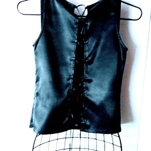 Satin back or front tie up top